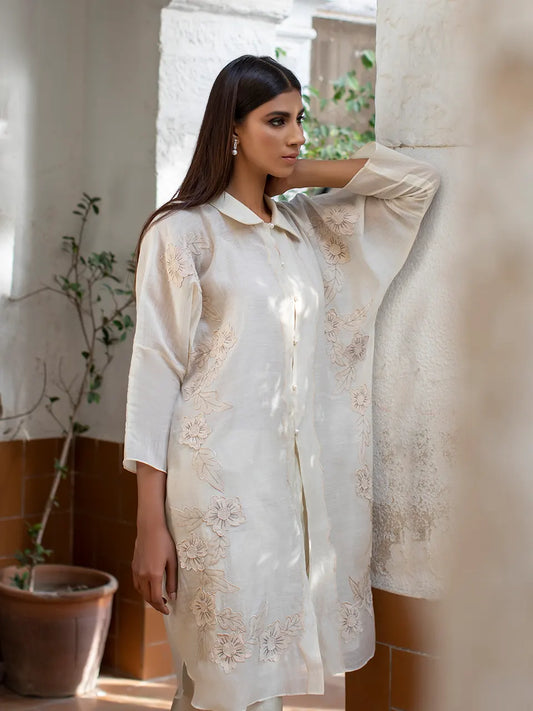 Ivory Floral Kurta